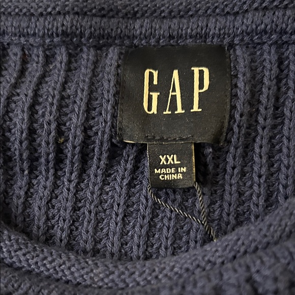 GAP Deep Blue Ribbed Knit Pullover - Picture 2 of 3